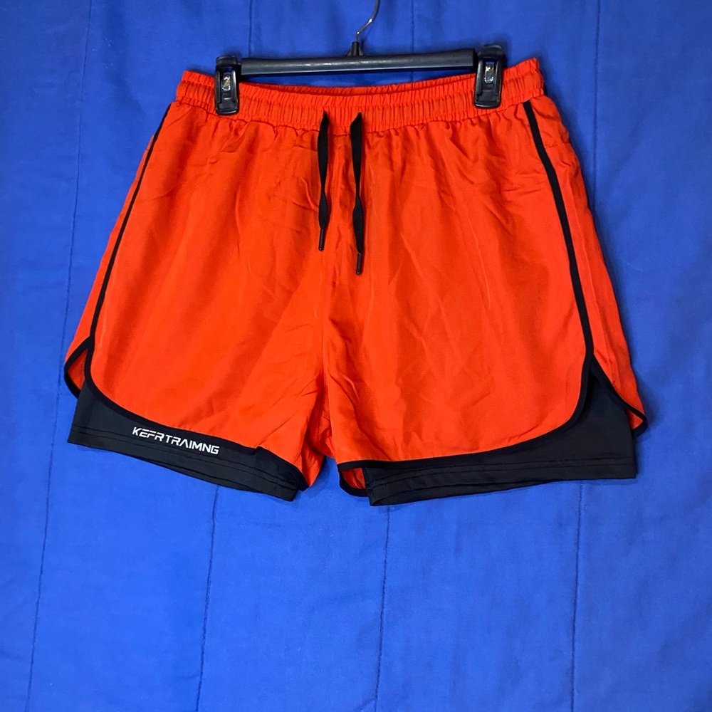 Men’s Red 2-in-1 Athletic Shorts